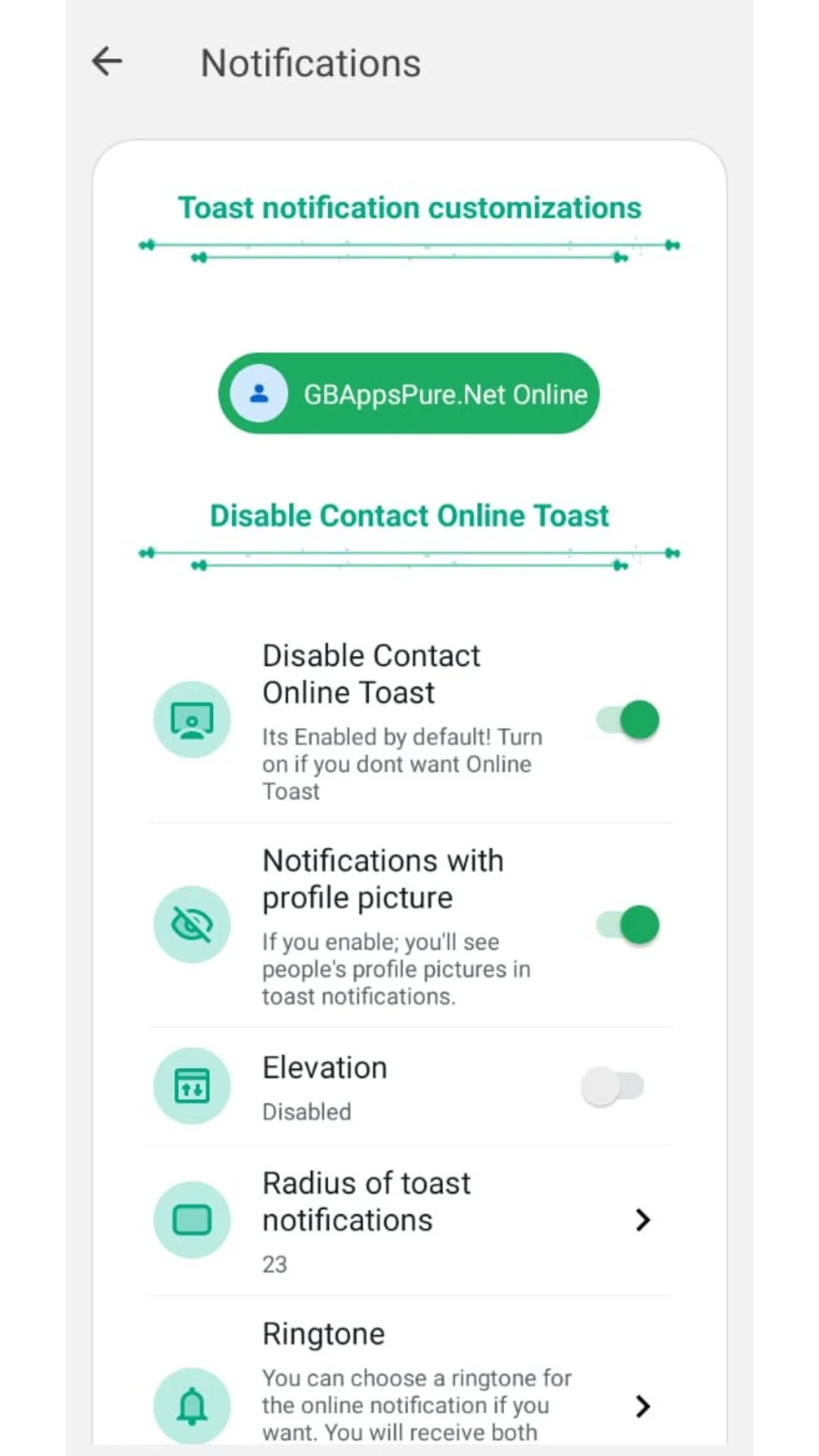 customize notification in whatsapp gb