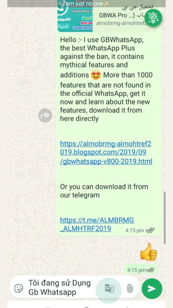 Message translators in GB WhatsApp