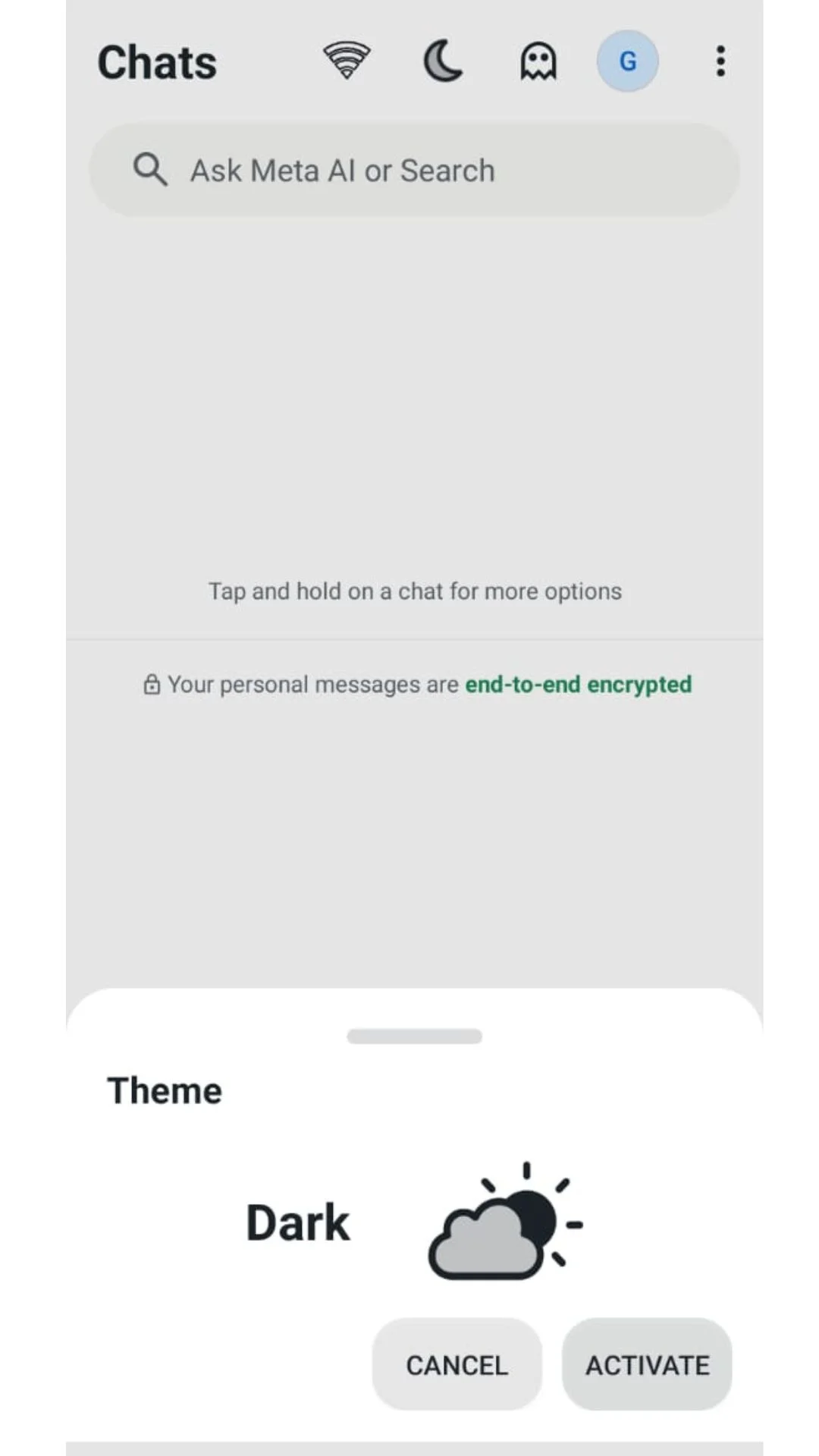 whatsapp gb pro light and dark theme option